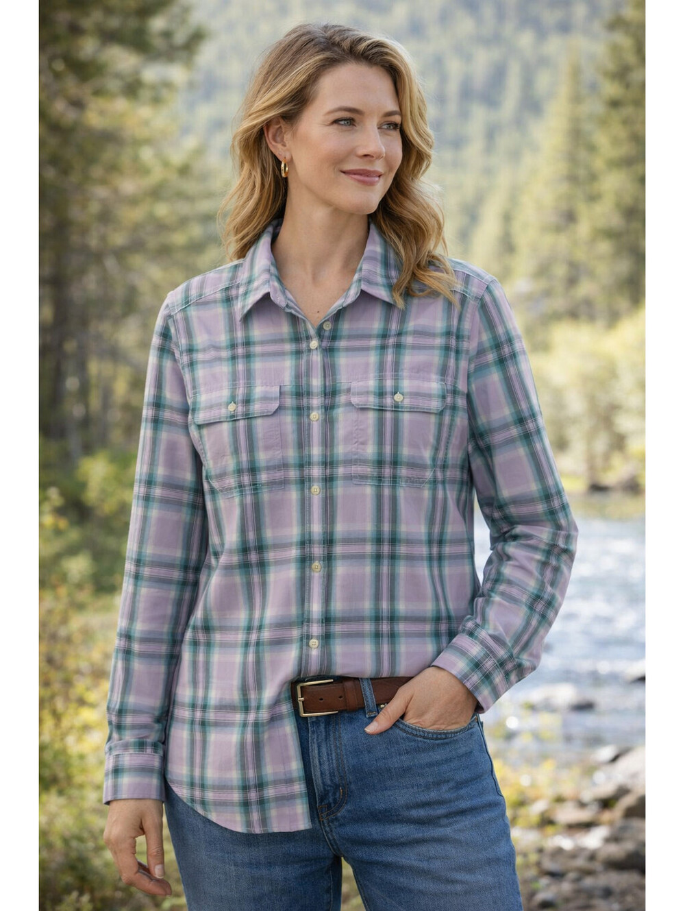 Eddie Bauer Travex Mountain Lilac Plaid Shirt – NWT